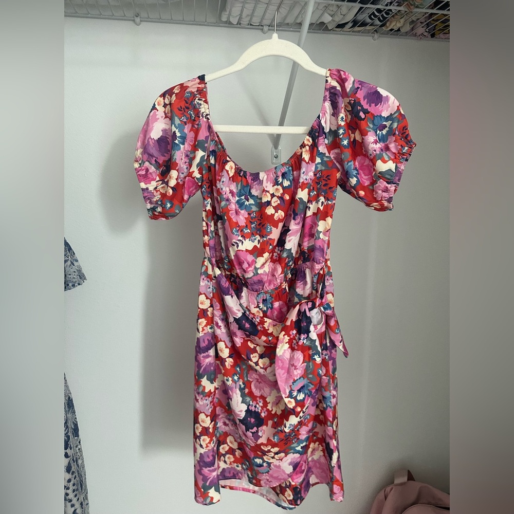 Kittenish Multicolor Floral Midi Wrap Dress